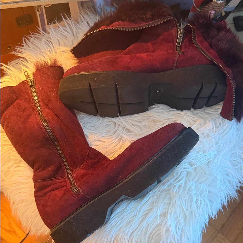 Women's Burgundy Winter Boots